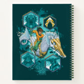 海を渡る海の馬に乗るアクアマン ノートブック (裏面)