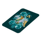 海を渡る海の馬に乗るアクアマン マグネット (左側)