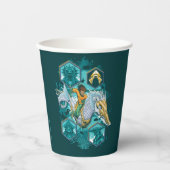 海を渡る海の馬に乗るアクアマン 紙コップ (正面)