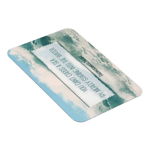 "海を渡る"引用文フレキシブ感動的ル マグネット (右側)