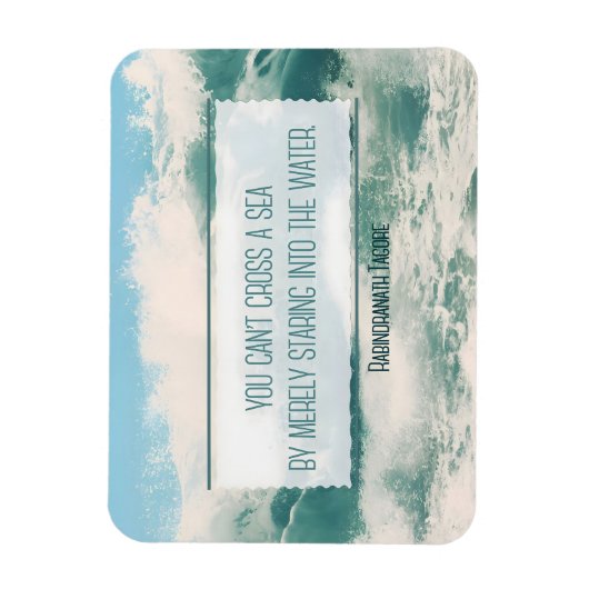 "海を渡る"引用文フレキシブ感動的ル マグネット (縦)