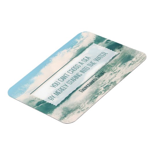 "海を渡る"引用文フレキシブ感動的ル マグネット (左側)