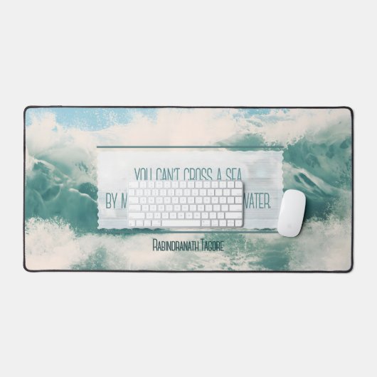 「海を渡る」感動的引用文 デスクマット (キーボード&マウス)
