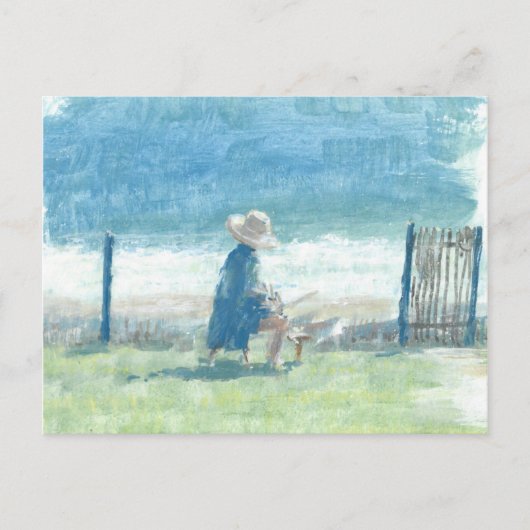 海を絵を描くこと ポストカード (正面)