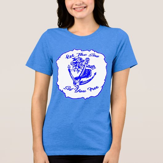 海を自由に設定メルメイドいかり© FB @ #US トライブレンドTシャツ (正面)