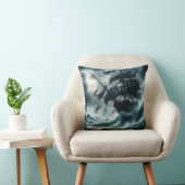 海を航海する海賊船に浮かぶ嵐の夜 クッション (椅子)