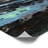 海を航行する帆船(抽象化) ポスター (角)