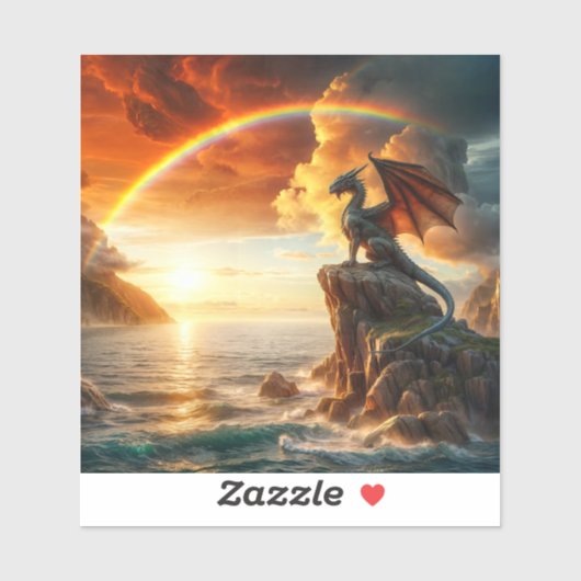 海を見つめるドラゴン シール (シート)