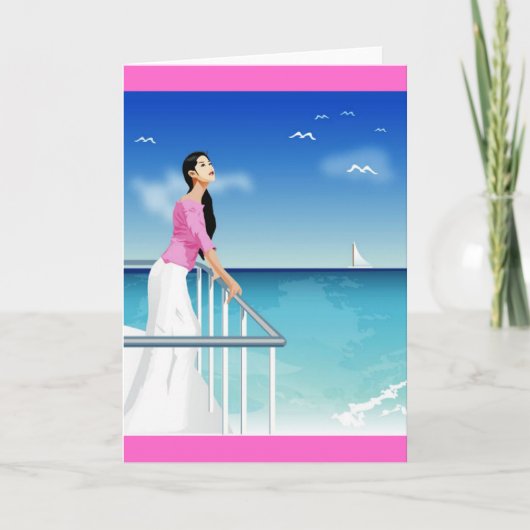 海を見ている人 カード (正面)