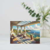 海を見下ろすサニーバルコニー ポストカード (スタンド正面)