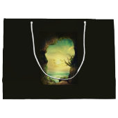 海を見下ろす洞窟の写真誕生日 ラージペーパーバッグ (裏面)