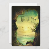 海を見下ろす洞窟の風光明媚な写真ありがとう サンキューカード (正面/裏面)