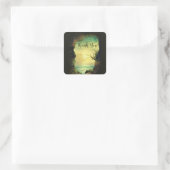 海を見下ろす洞窟の風光明媚な写真ありがとう スクエアシール (バッグ)