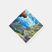 海を見下ろす灯台 スタンダードカクテルナプキン (角)