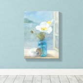 海を見下ろす白い花 キャンバスプリント (インサイチュ (ウッドフロア))