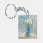 海を見落とす白い花 キーホルダー (正面左)