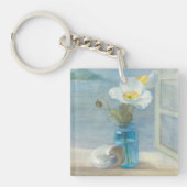海を見落とす白い花 キーホルダー (正面)