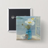 海を見落とす白い花 缶バッジ (正面&裏面)