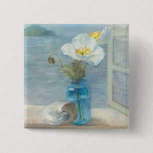 海を見落とす白い花 缶バッジ