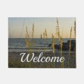 海を通してオート麦の歓迎の言葉 ドアマット (正面)