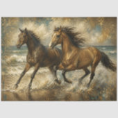 海を駆ける馬のビーチ画 薄葉紙 (正面)