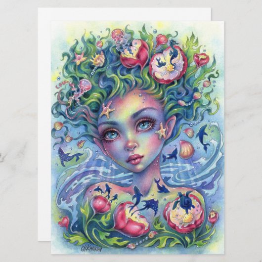 海アイズマーメイドファンタジーガールシーアートカード (正面/裏面)