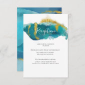海アクアウォーターカラーウェディングレセプション詳細 出欠カード (正面/裏面)