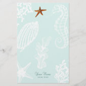 海アクアシーシェルパタパーソナライズされたン名 便箋 (正面)
