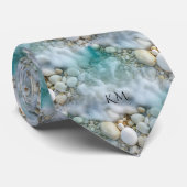 海アクアマリタイムエレガントモノグラム ネクタイ (ロール)