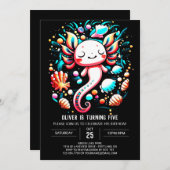 海アクソロテルデジタル誕生日 招待状 (正面/裏面)