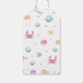 海アニマルパステルガール誕生日サンキューユーラベル ギフトタグ (裏面)