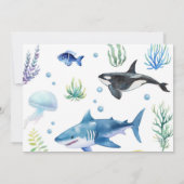 海アニマルボーイファースト誕生日写真招待状 招待状 (裏面)