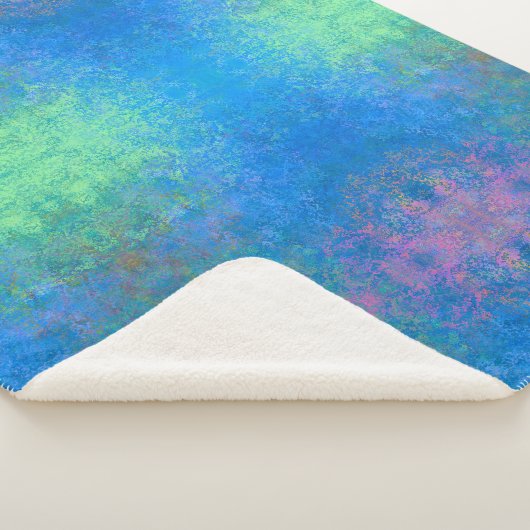 海アルコールインクでアクリル抽象芸術注ぎ シェルパブランケット (3/4)