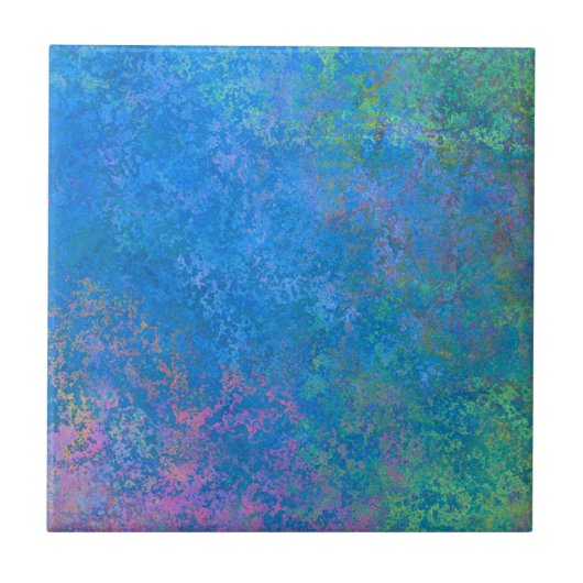 海アルコールインクでアクリル抽象芸術注ぎ タイル (正面)