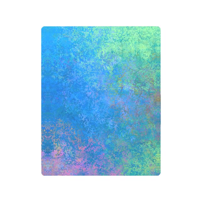 海アルコールインクでアクリル抽象芸術注ぎ メタルプリント (正面)