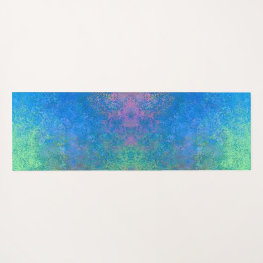 海アルコールインクでアクリル抽象芸術注ぎ ヨガマット (裏面(横))