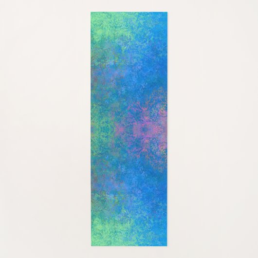 海アルコールインクでアクリル抽象芸術注ぎ ヨガマット (正面)