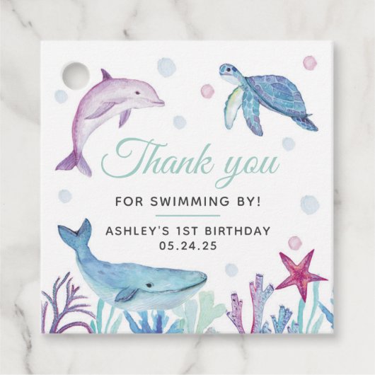 海アンダーザシーアニマルズメッセージカード フェイバータグ (正面)