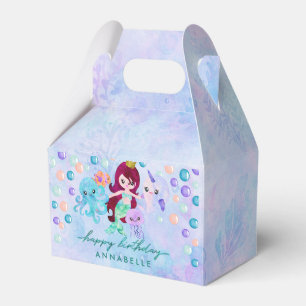 海アンダーザシーマーメイドテーマハッピーバースデー フェイバーボックス