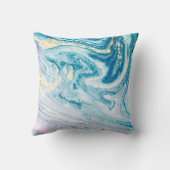海アート：大理石瑪瑙の渦巻き。 クッション (裏面)
