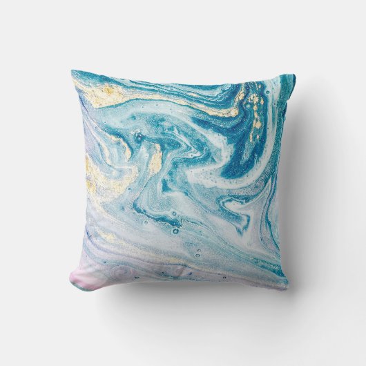 海アート：大理石瑪瑙の渦巻き。 クッション (正面)