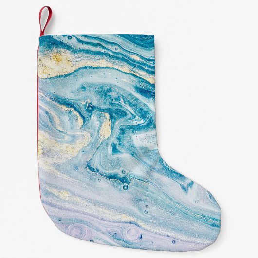海アート：大理石瑪瑙の渦巻き。 スモールクリスマスストッキング (正面)