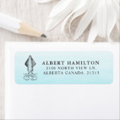 海イカ |パーソナライズされた差出人住所 ラベル (インサイチュ)