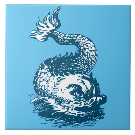 海イルカ又は魚のオーナメント タイル (正面)