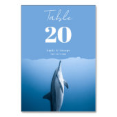 海イルカ沿岸のネイビーブルー結婚 テーブルナンバー (正面)