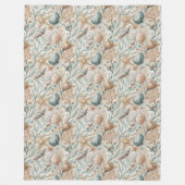 海インスパイアの優しい貝殻のモチーフの毛布 フリースブランケット (正面)