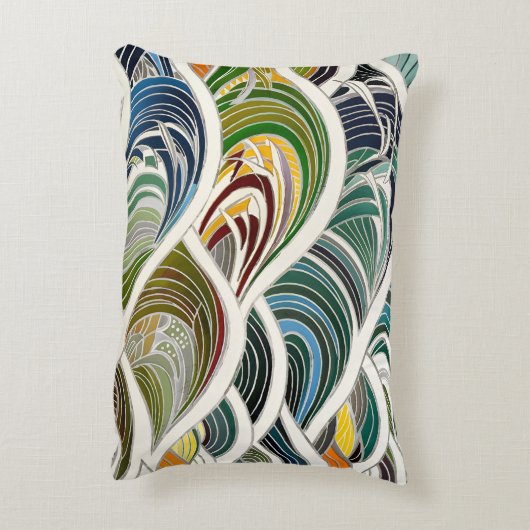 海インスパイアの模様 アクセントクッション (裏面(縦))