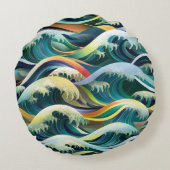 海インスパイアの模様 ラウンドクッション (裏面)