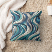 海インスパイア波模様 クッション (ブランケット)