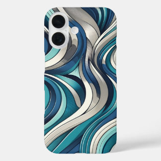 海インスパイア波模様 iPhone 16ケース